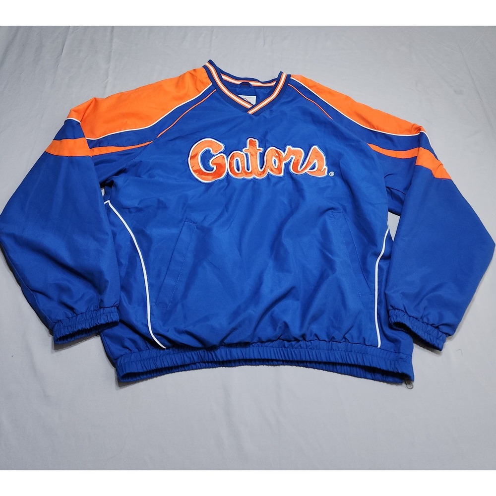 G-III Florida Gators Windbreaker Pullover Jacket Blue Orange Mens Large V-Neck